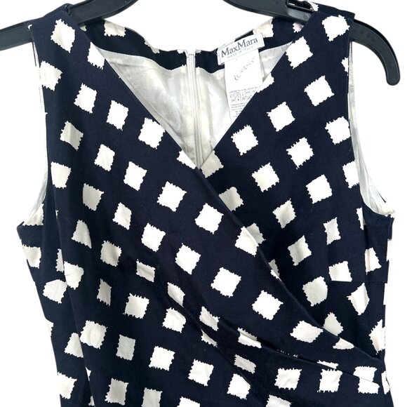MaxMara Weekend Black White Check Dress Size 4 Italy Designer Geomentric - Picture 3 of 6